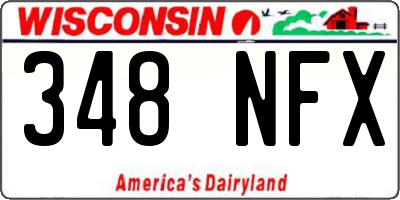 WI license plate 348NFX