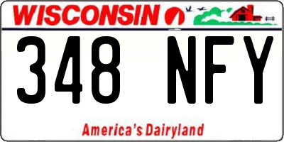 WI license plate 348NFY
