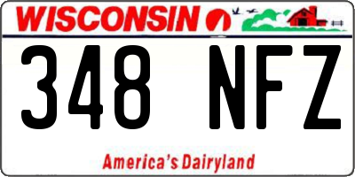 WI license plate 348NFZ