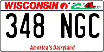 WI license plate 348NGC