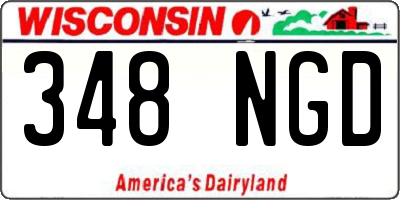 WI license plate 348NGD