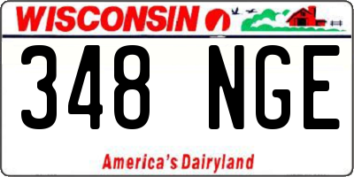 WI license plate 348NGE