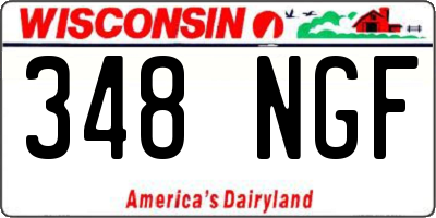 WI license plate 348NGF