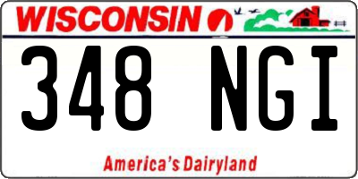 WI license plate 348NGI