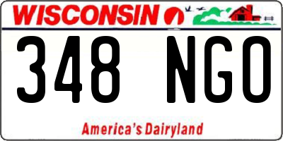 WI license plate 348NGO