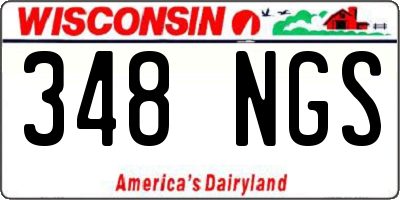 WI license plate 348NGS