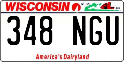 WI license plate 348NGU