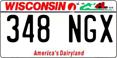 WI license plate 348NGX