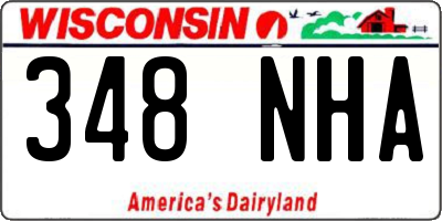 WI license plate 348NHA