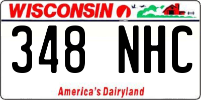 WI license plate 348NHC