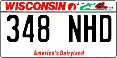 WI license plate 348NHD