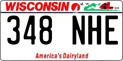 WI license plate 348NHE