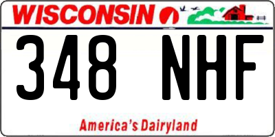 WI license plate 348NHF
