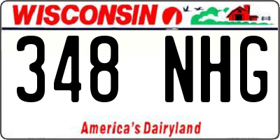 WI license plate 348NHG