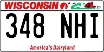 WI license plate 348NHI