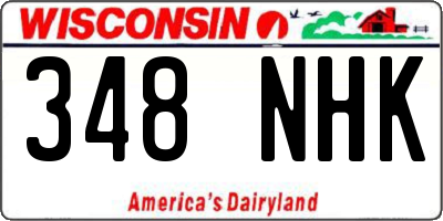 WI license plate 348NHK
