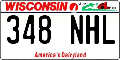 WI license plate 348NHL