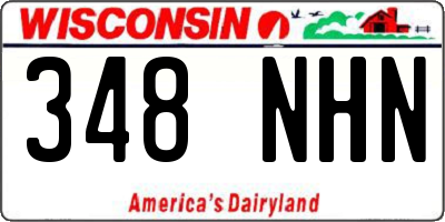 WI license plate 348NHN