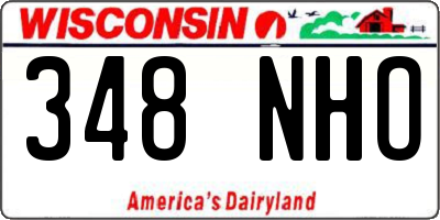 WI license plate 348NHO