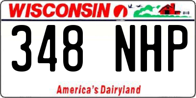 WI license plate 348NHP