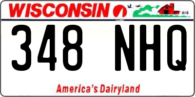 WI license plate 348NHQ
