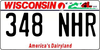 WI license plate 348NHR