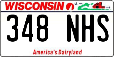 WI license plate 348NHS