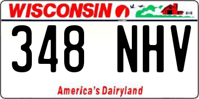 WI license plate 348NHV