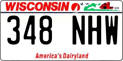 WI license plate 348NHW