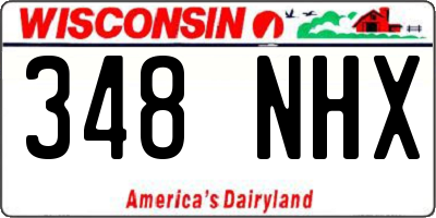 WI license plate 348NHX