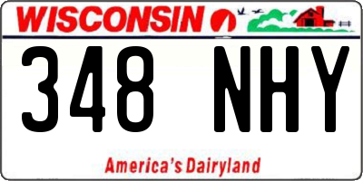WI license plate 348NHY