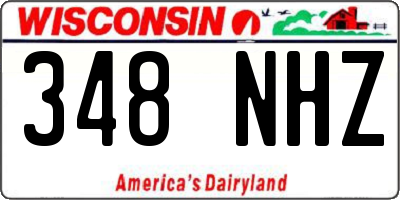 WI license plate 348NHZ