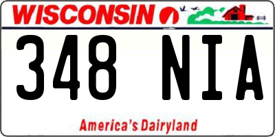 WI license plate 348NIA