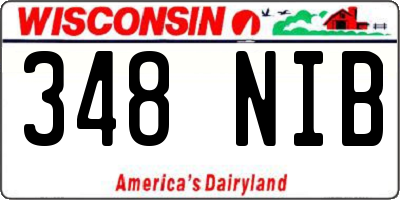 WI license plate 348NIB