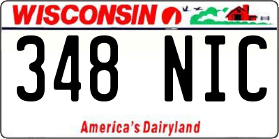 WI license plate 348NIC