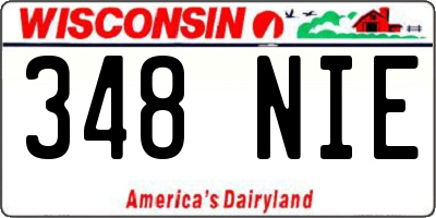 WI license plate 348NIE