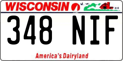 WI license plate 348NIF