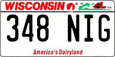 WI license plate 348NIG