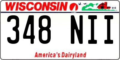 WI license plate 348NII