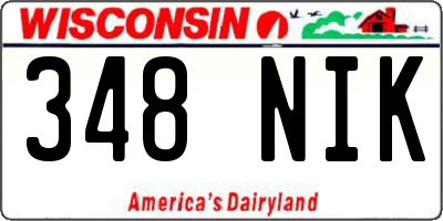 WI license plate 348NIK