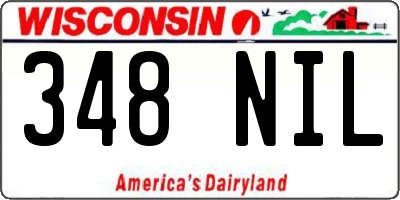 WI license plate 348NIL