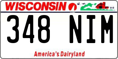 WI license plate 348NIM