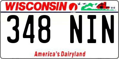 WI license plate 348NIN