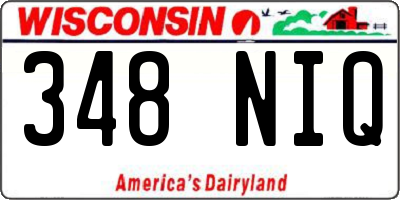 WI license plate 348NIQ