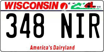 WI license plate 348NIR