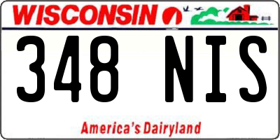 WI license plate 348NIS
