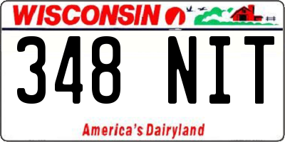 WI license plate 348NIT