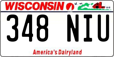 WI license plate 348NIU