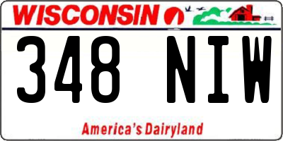 WI license plate 348NIW