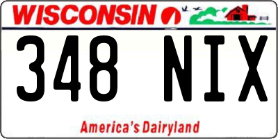 WI license plate 348NIX